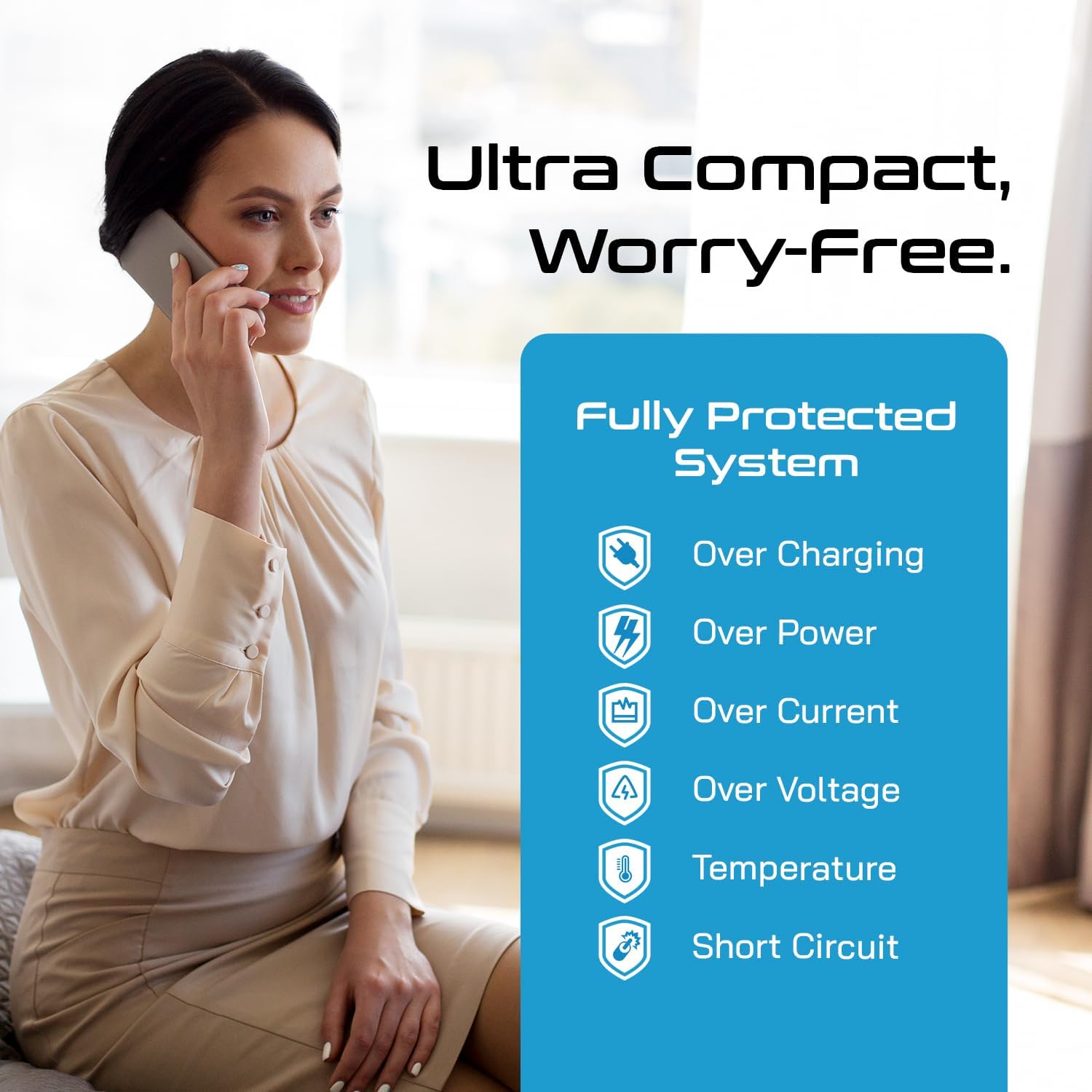 Multi-outlet universal travel adapter with USB-C and USB-A ports, surge protection, and international plug adapters — view 3a