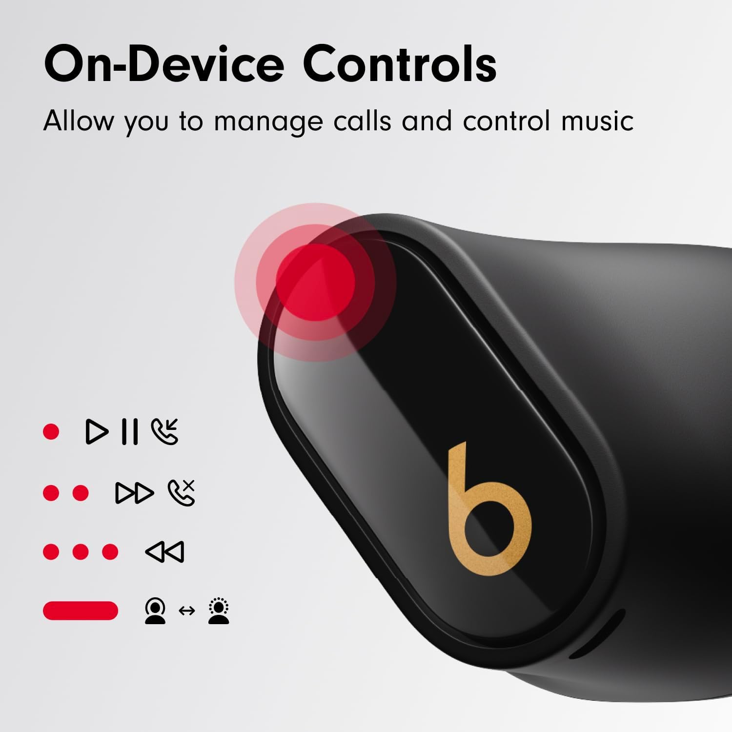 Beats Studio Buds + true wireless earbuds with noise cancellation in black and gold finish — view 2