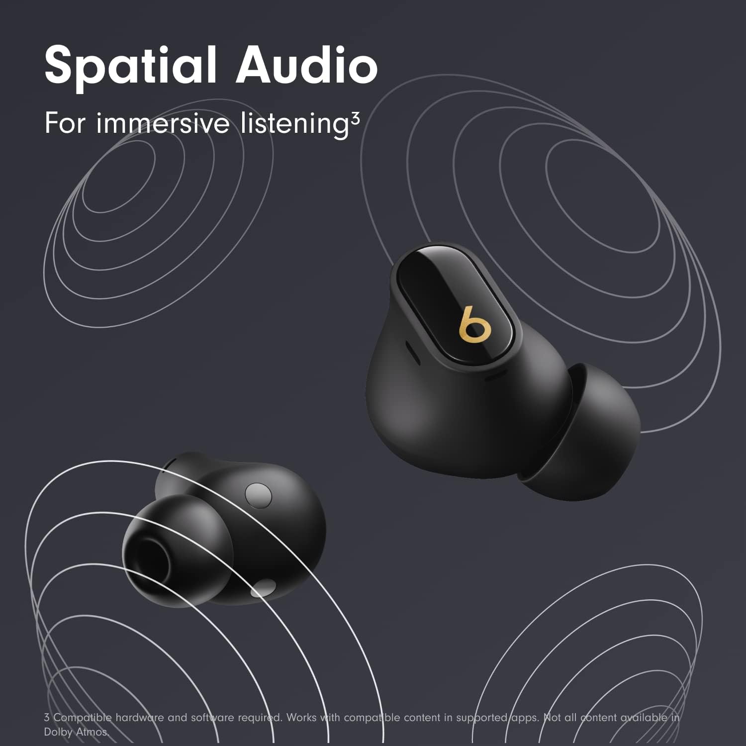 Beats Studio Buds + true wireless earbuds with noise cancellation in black and gold finish — view 4