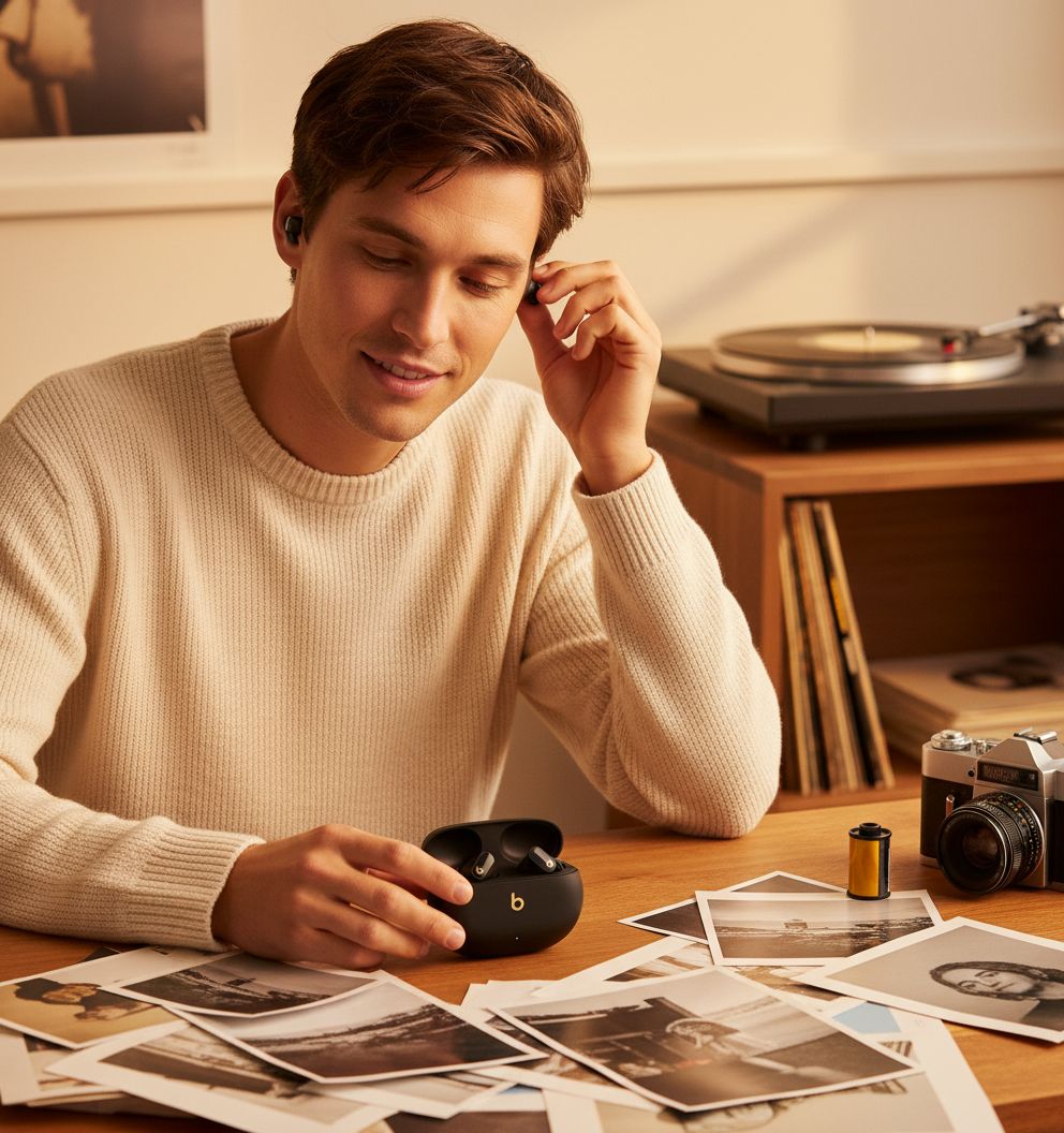 Beats Studio Buds + true wireless earbuds with noise cancellation in black and gold finish — view 2