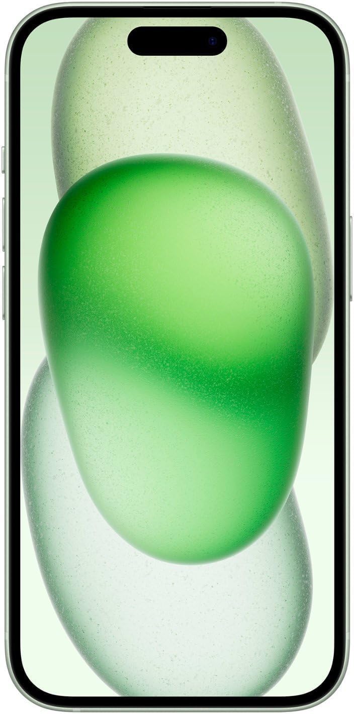 Apple iPhone 15 128GB in black finish, sleek pocket-size smartphone with Dynamic Island display — view 4