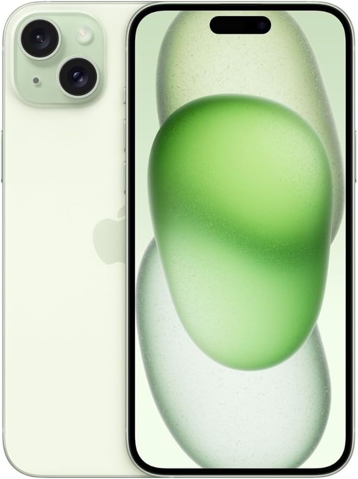 Apple iPhone 15 128GB in black finish, sleek pocket-size smartphone with Dynamic Island display — view 5