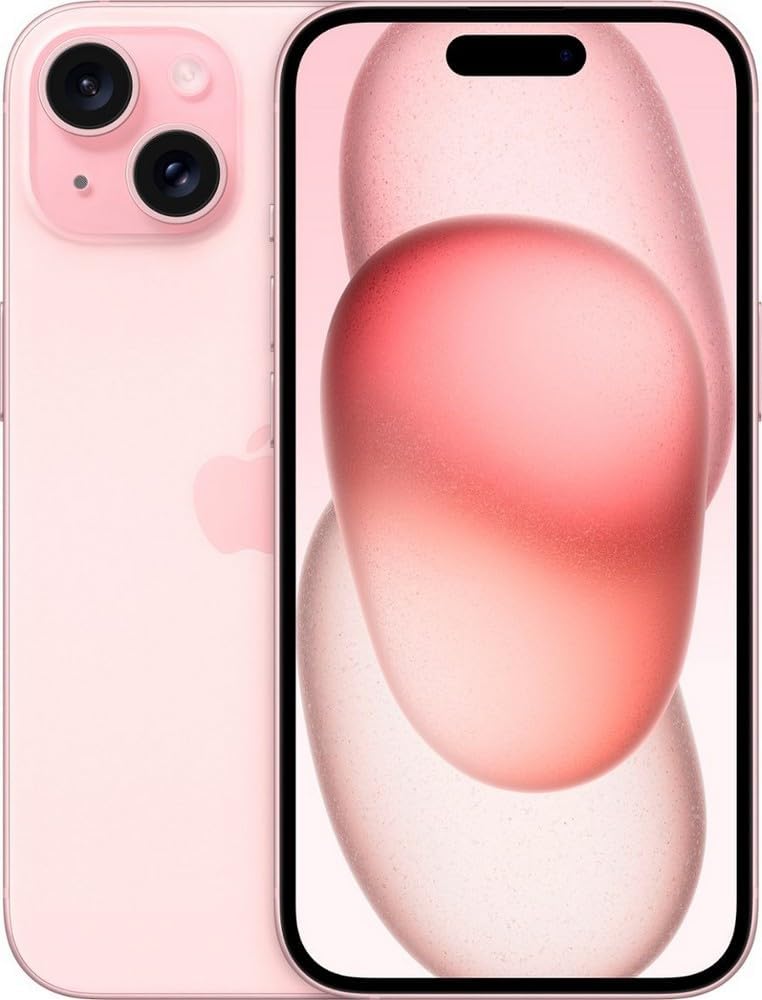 Apple iPhone 15 128GB in black finish, sleek pocket-size smartphone with Dynamic Island display — view 4