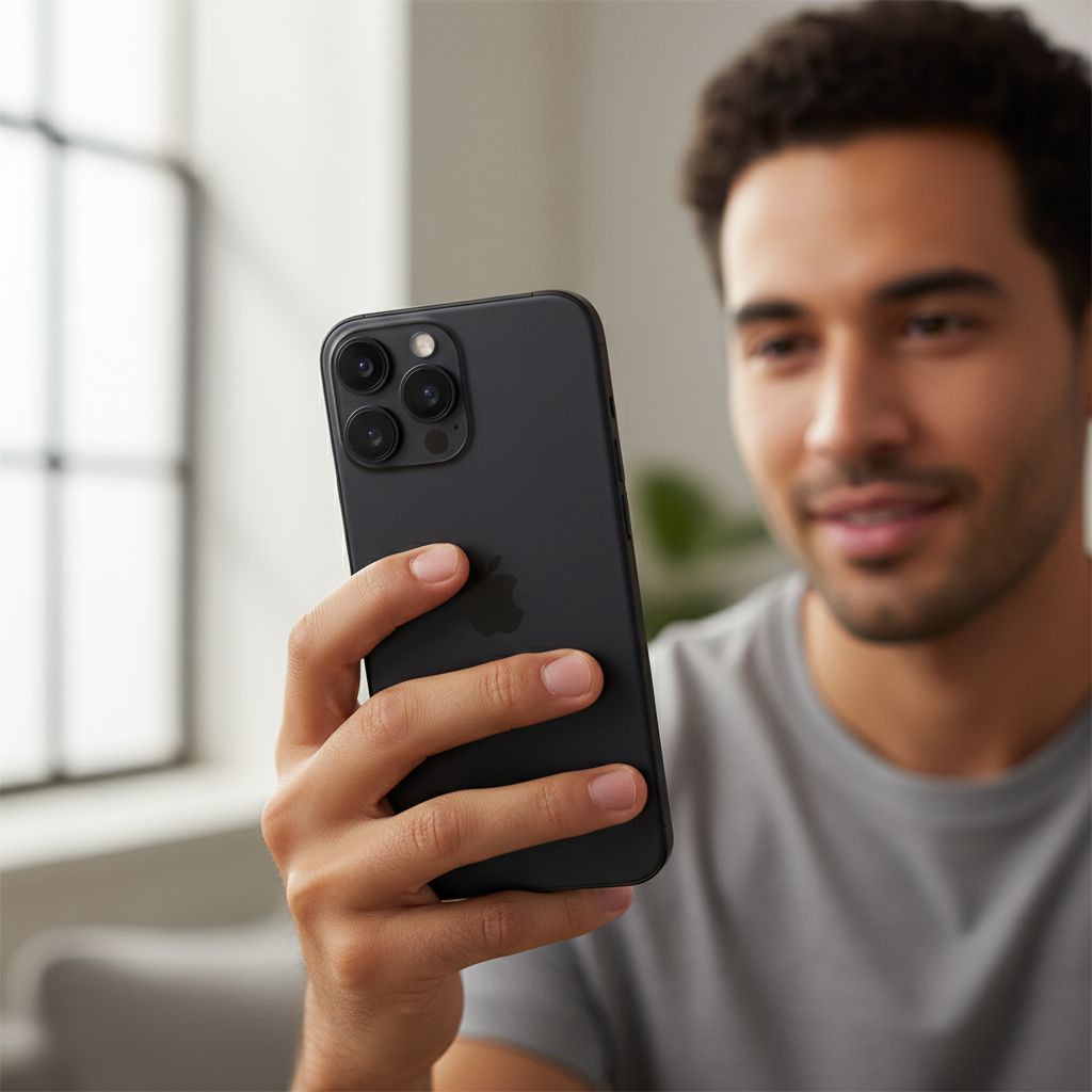 Apple iPhone 15 128GB in black finish, sleek pocket-size smartphone with Dynamic Island display — view 2