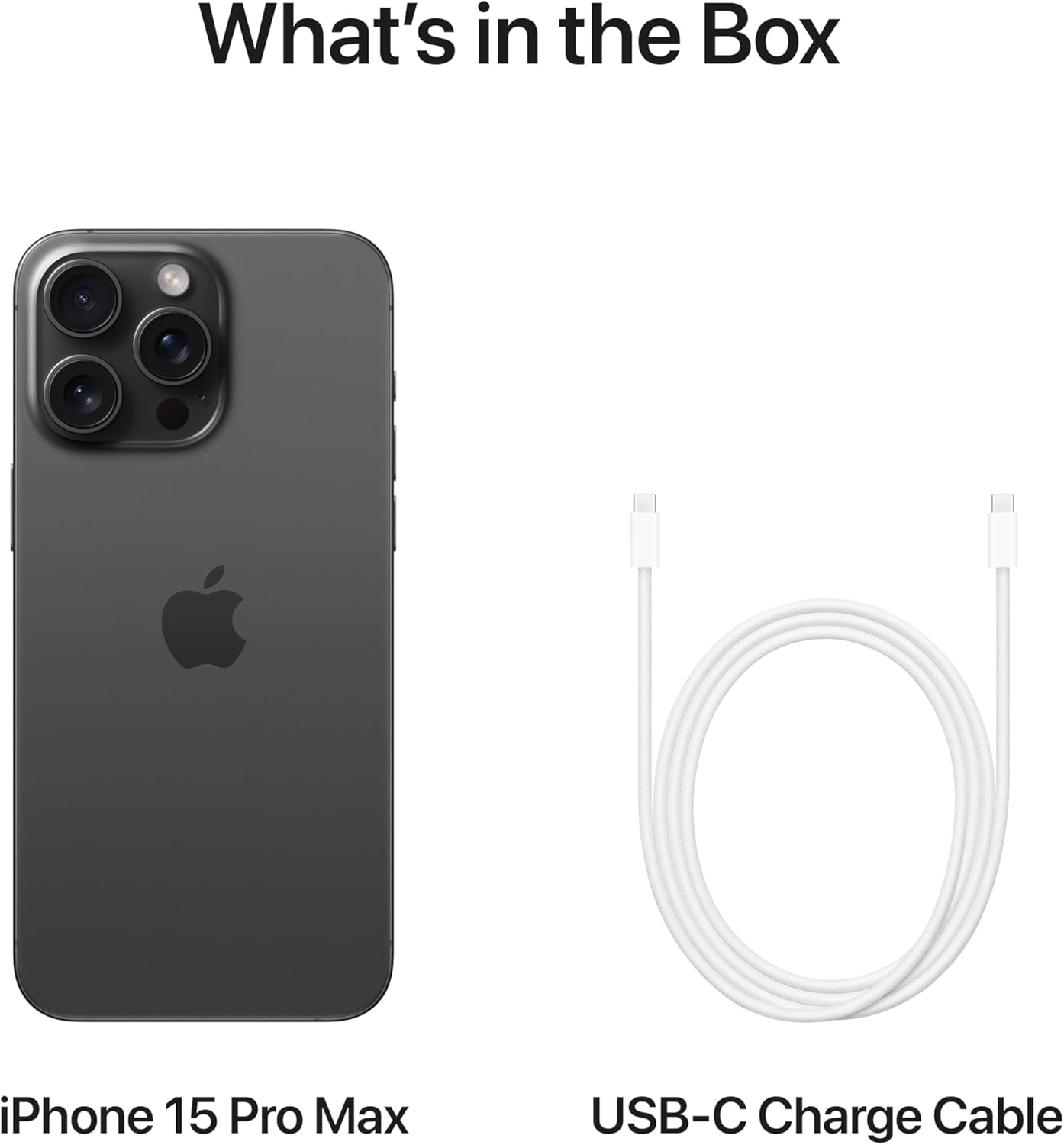 iPhone 15 Pro Max in Black Titanium finish, front and back view showing premium design and camera system โ view 4