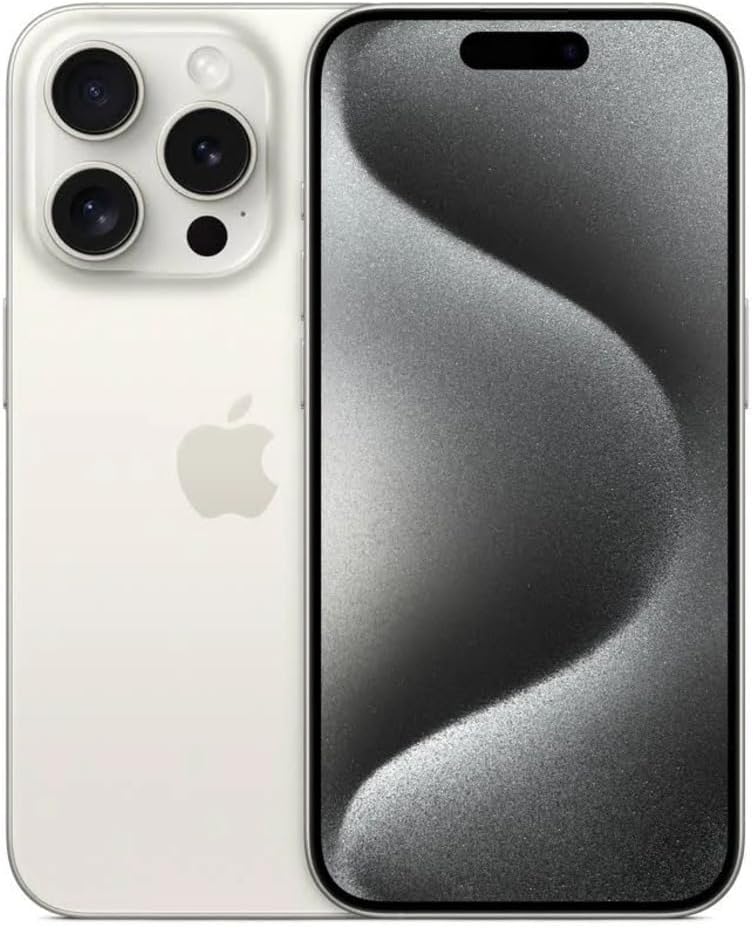 iPhone 15 Pro Max in Black Titanium finish, front and back view showing premium design and camera system โ view 5