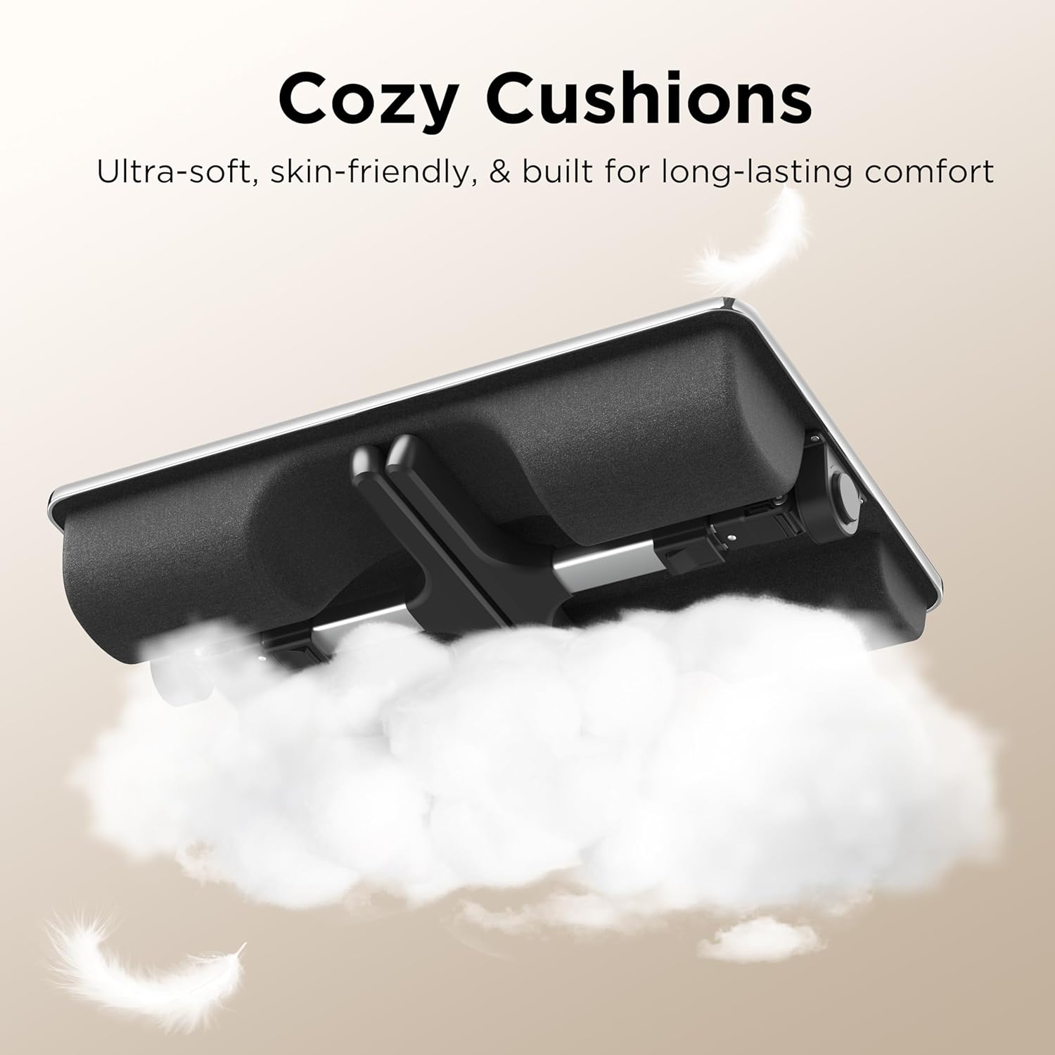 Adjustable foldable lap desk with soft cushions, wrist rest, and non-slip leather base in [color] — view 3