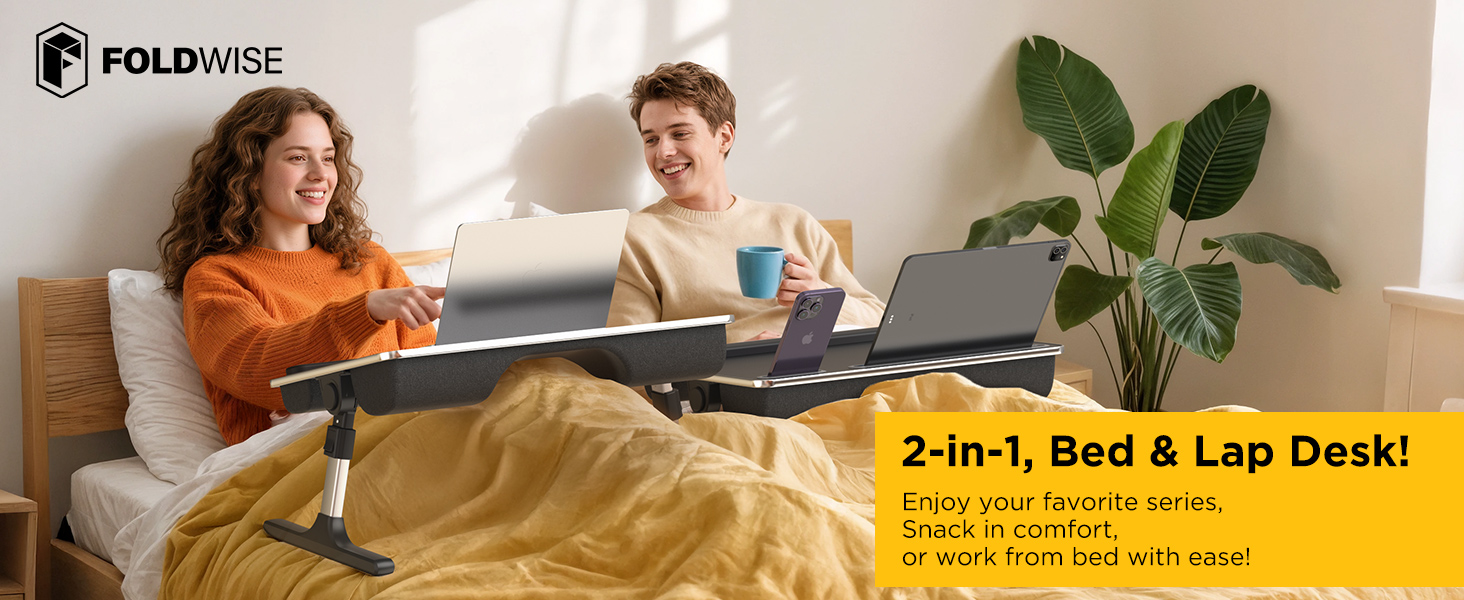 Adjustable foldable lap desk with soft cushions, wrist rest, and non-slip leather base in [color] — view 3a