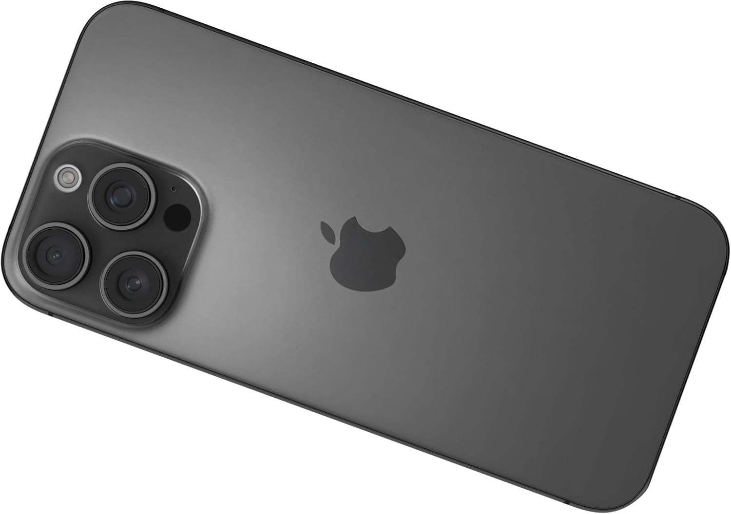Apple iPhone 16 Pro Max in Black Titanium, front and back view showing premium glass and titanium build with Dynamic Island display โ detail