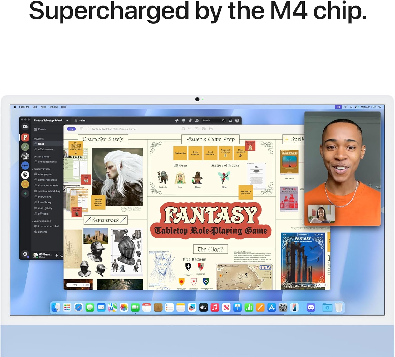 Apple iMac all-in-one desktop with M4 chip in blue finish, front view — view 4