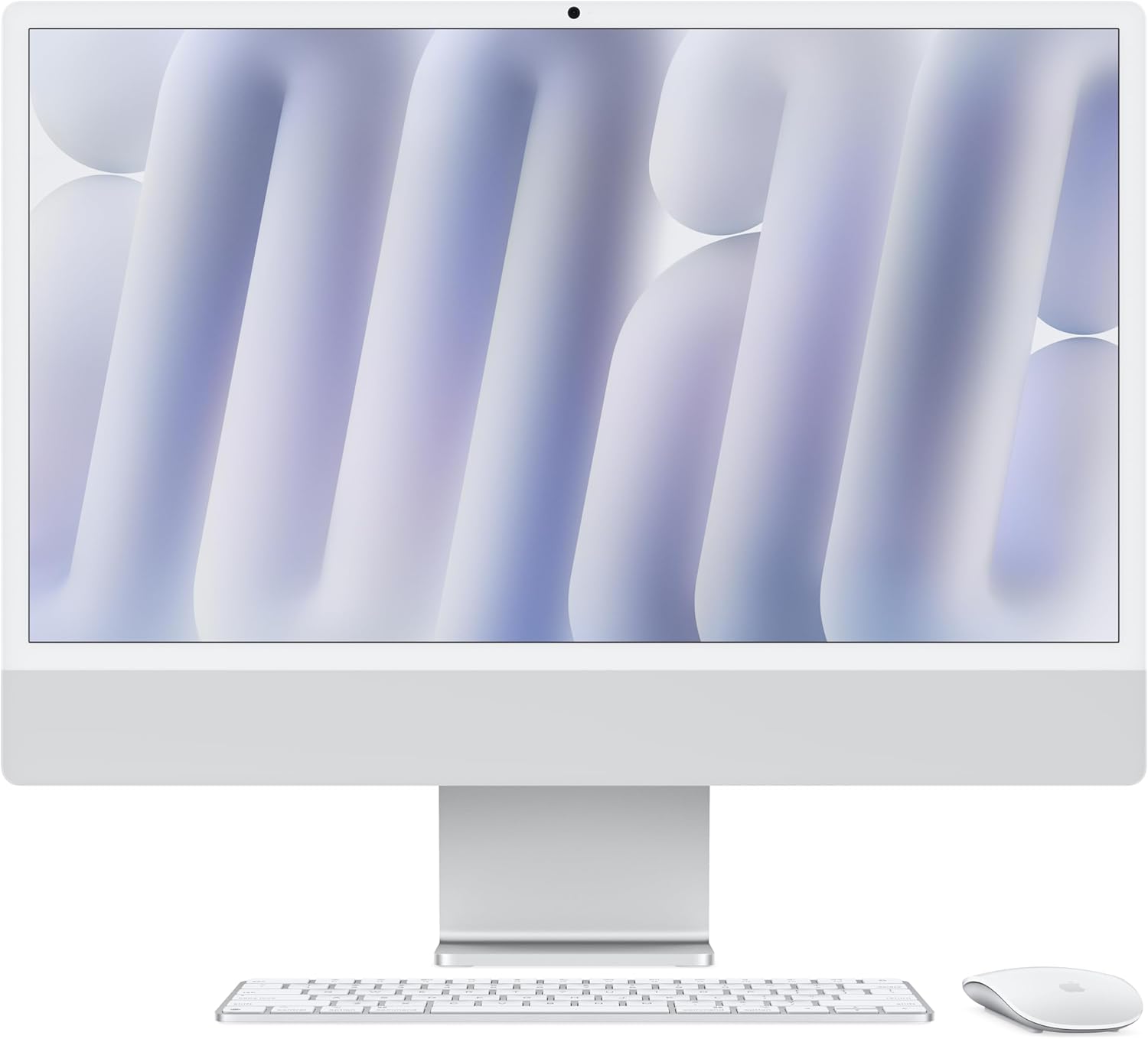 Apple iMac all-in-one desktop with M4 chip in blue finish, front view — view 5