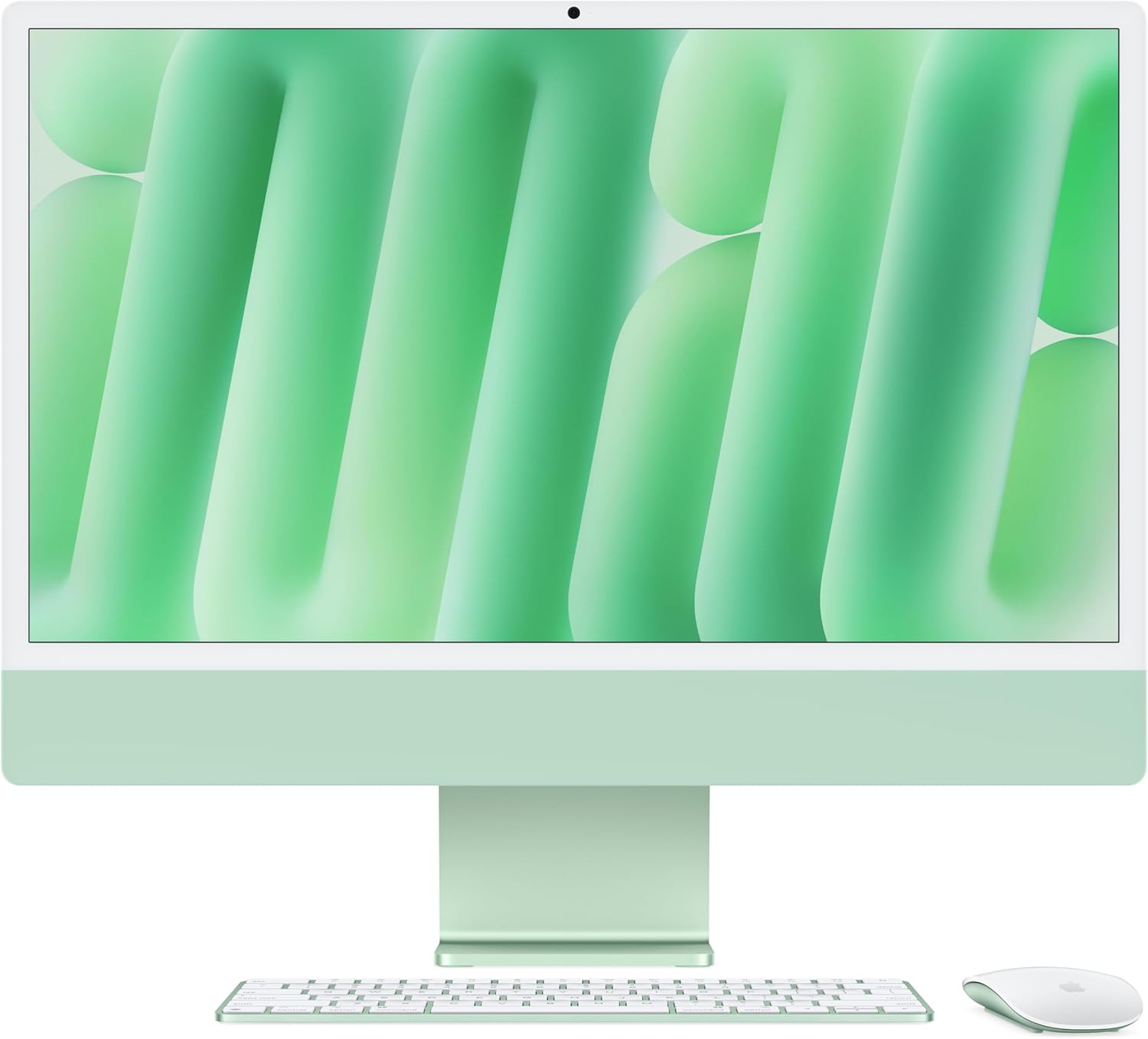 Apple iMac all-in-one desktop with M4 chip in blue finish, front view — view 4