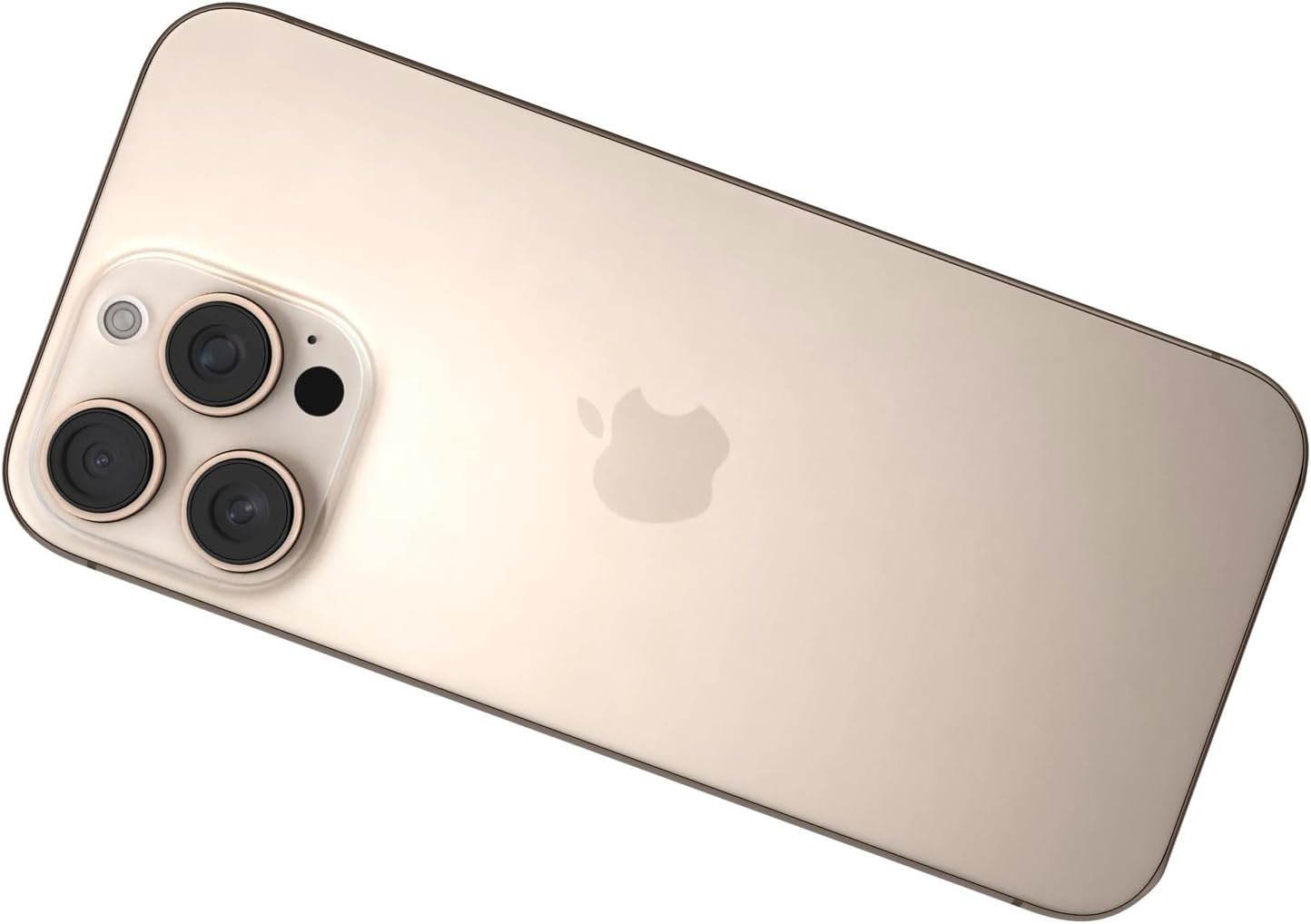 Apple iPhone 16 Pro in Desert Titanium with premium build, front and back view showing camera system and display — view 2