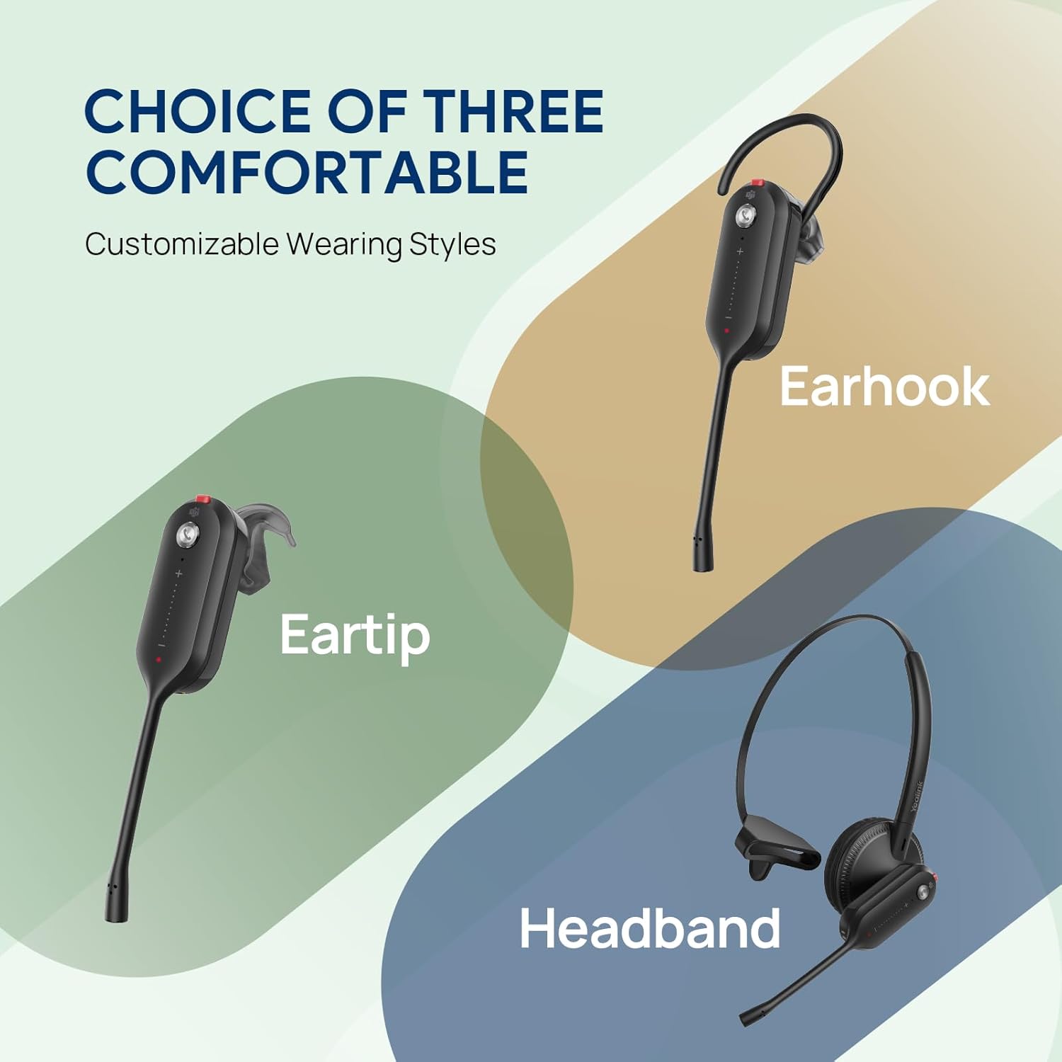 Over-ear DECT wireless headset with noise-cancelling microphone, shown in utilitarian black finish — view 4