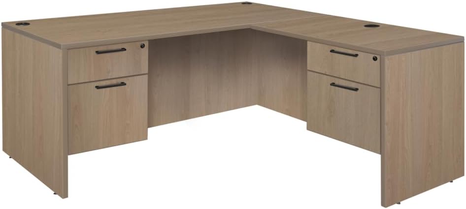 60x65 L Desk Double Pedestal Drawers WFH 2026