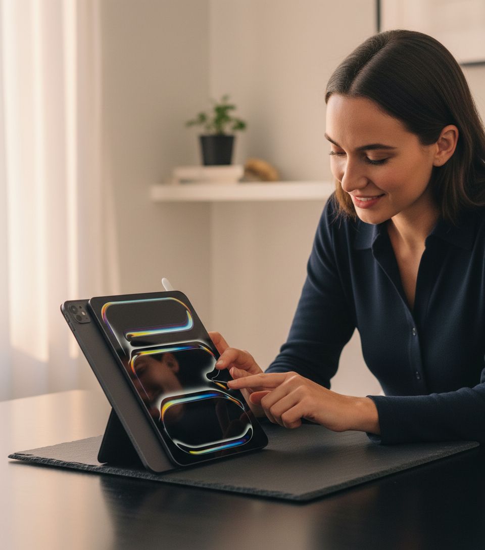 Apple iPad Pro 11-inch M5 tablet with Ultra Retina XDR display in space black, front and back view showing 12MP cameras and LiDAR scanner — view 1