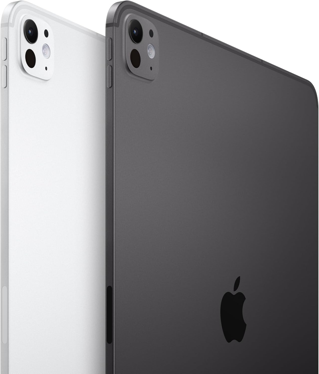 Apple iPad Pro 13-inch with Ultra Retina XDR display, space black finish, shown in landscape orientation with front and back cameras visible — view 5