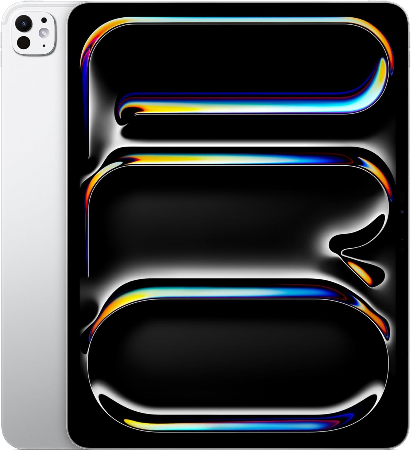 Apple iPad Pro 13-inch with Ultra Retina XDR display, space black finish, shown in landscape orientation with front and back cameras visible — view 6