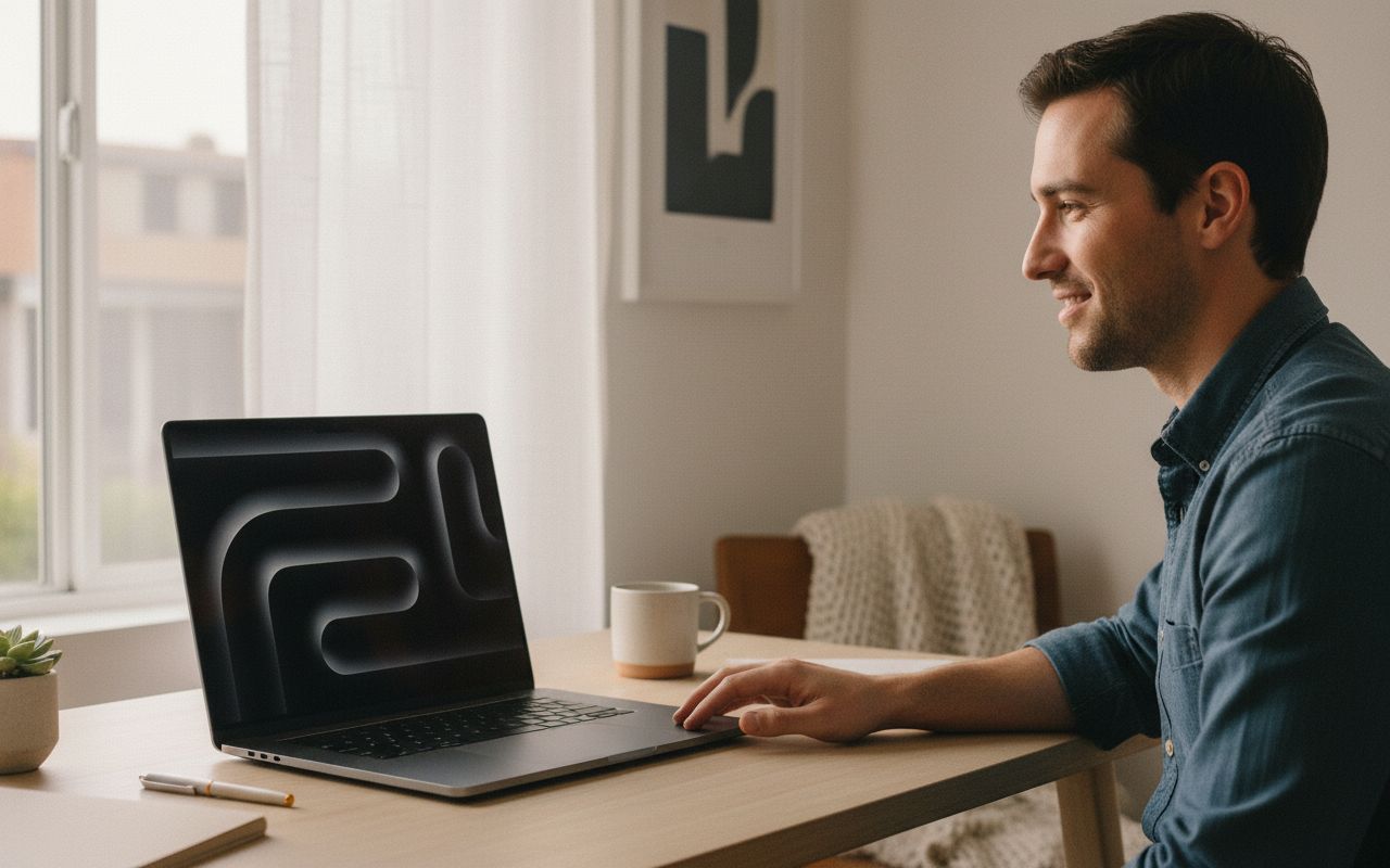 Apple MacBook Pro 14-inch with M5 chip in Space Black, featuring Liquid Retina XDR display and premium aluminum build — view 1