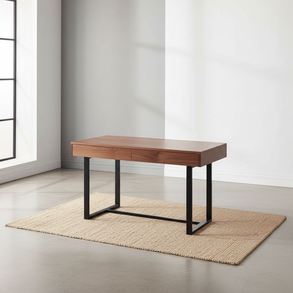 Space-saving transformer dining table in royal brown, converting to work desk with storage — view 2