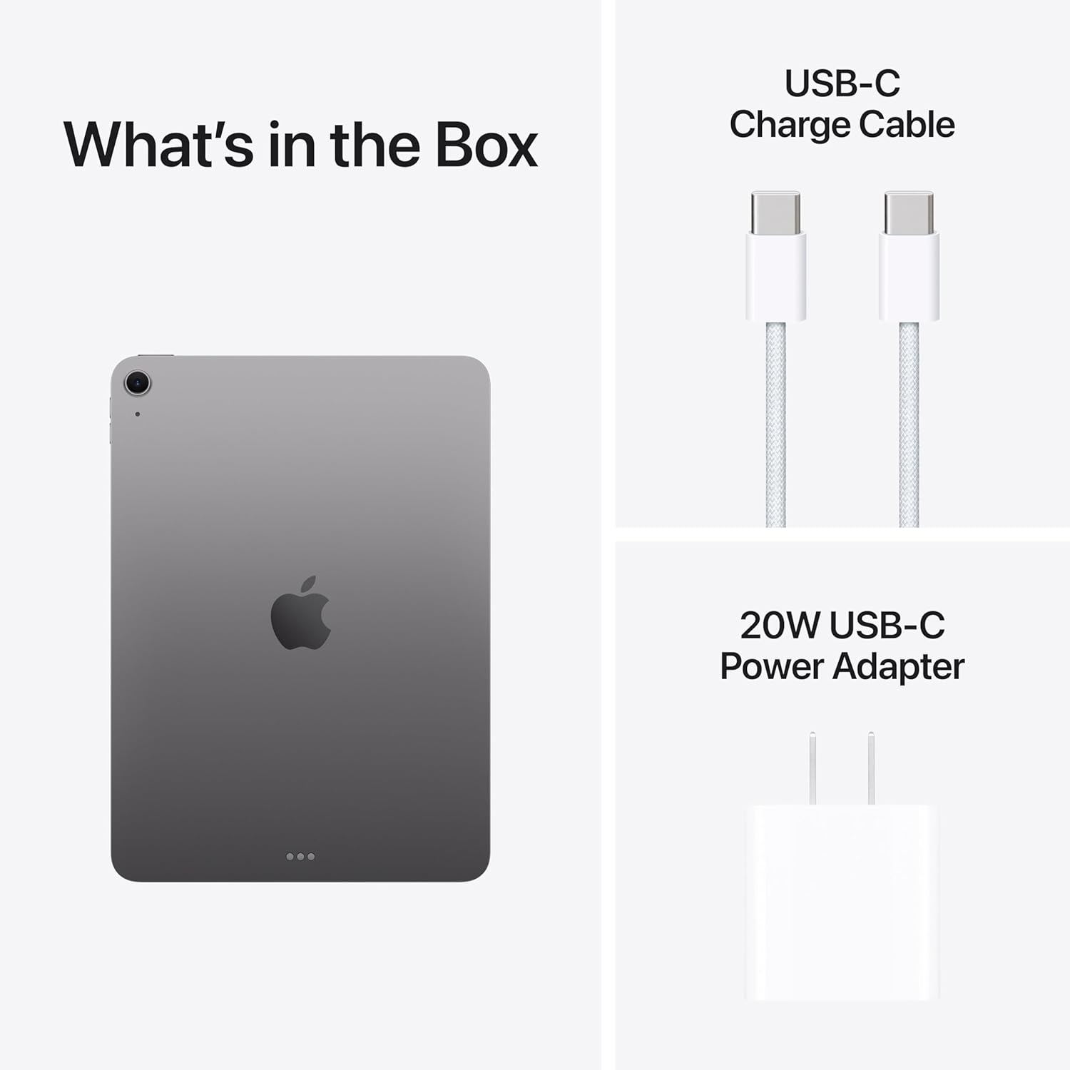 Apple iPad Air 11-inch M4 tablet with Liquid Retina display in space gray, front and back view showing camera and Touch ID — view 4
