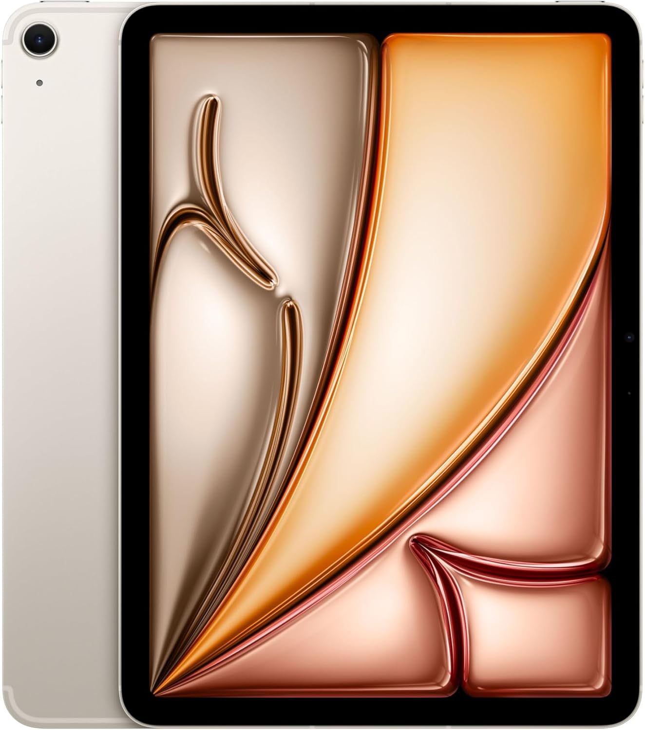 Apple iPad Air 11-inch M4 tablet with Liquid Retina display in space gray, front and back view showing camera and Touch ID — view 5