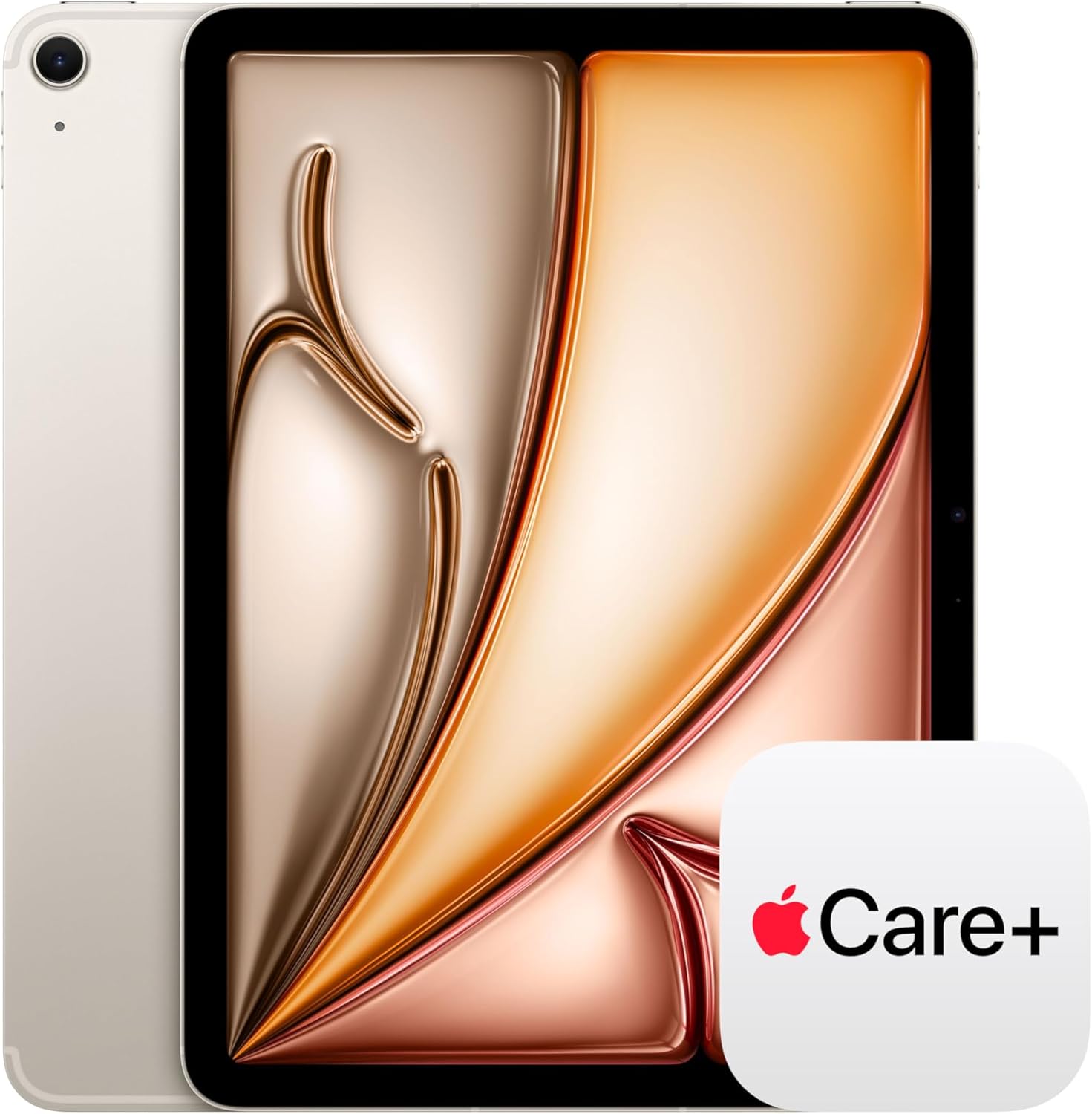 Apple iPad Air 11-inch M4 tablet with Liquid Retina display in space gray, front and back view showing camera and Touch ID — view 7b