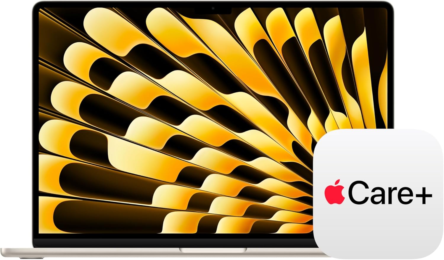 Apple MacBook Air 15-inch with M5 chip in Starlight finish, showing display and keyboard — view 1