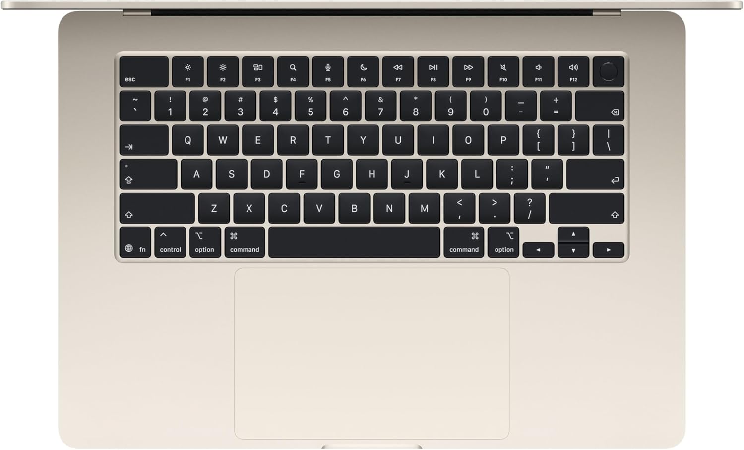 Apple MacBook Air 15-inch with M5 chip in Starlight finish, showing display and keyboard — view 2