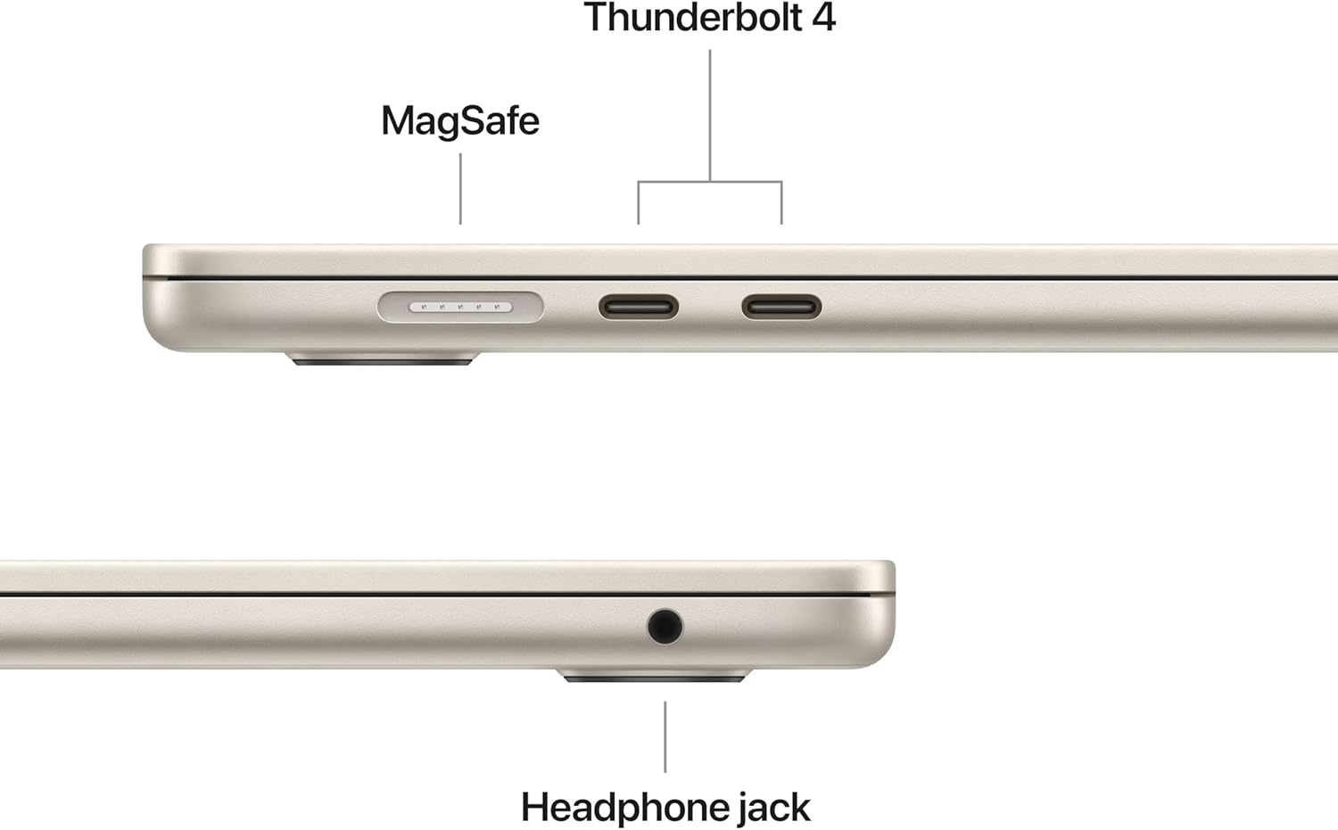 Apple MacBook Air 15-inch with M5 chip in Starlight finish, showing display and keyboard — view 3