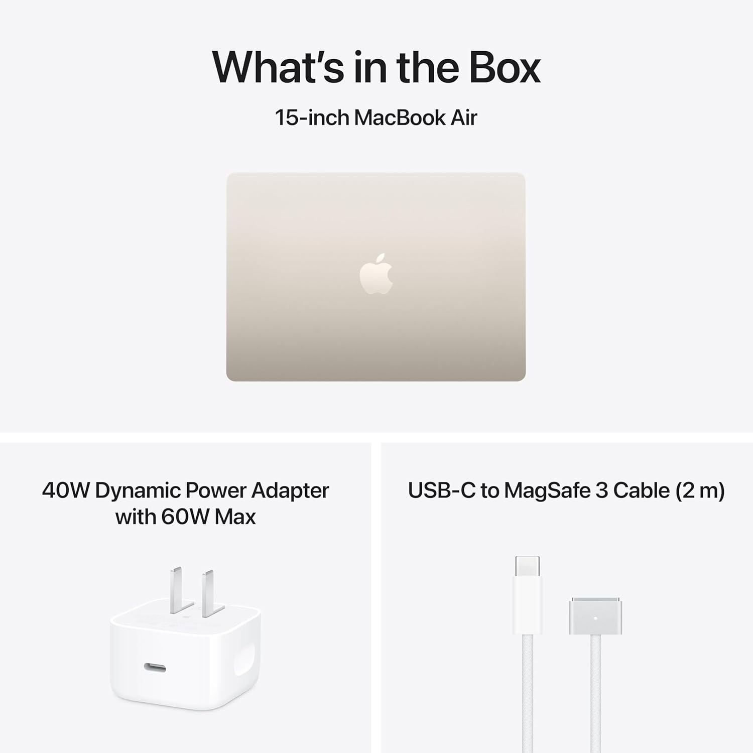 Apple MacBook Air 15-inch with M5 chip in Starlight finish, showing display and keyboard — view 3a
