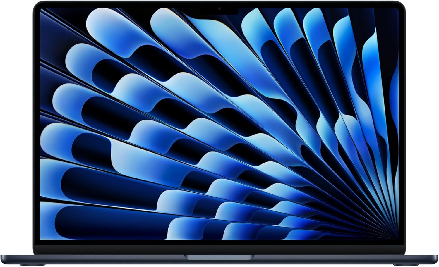 Apple MacBook Air 15-inch with M5 chip in Starlight finish, showing display and keyboard — view 3b