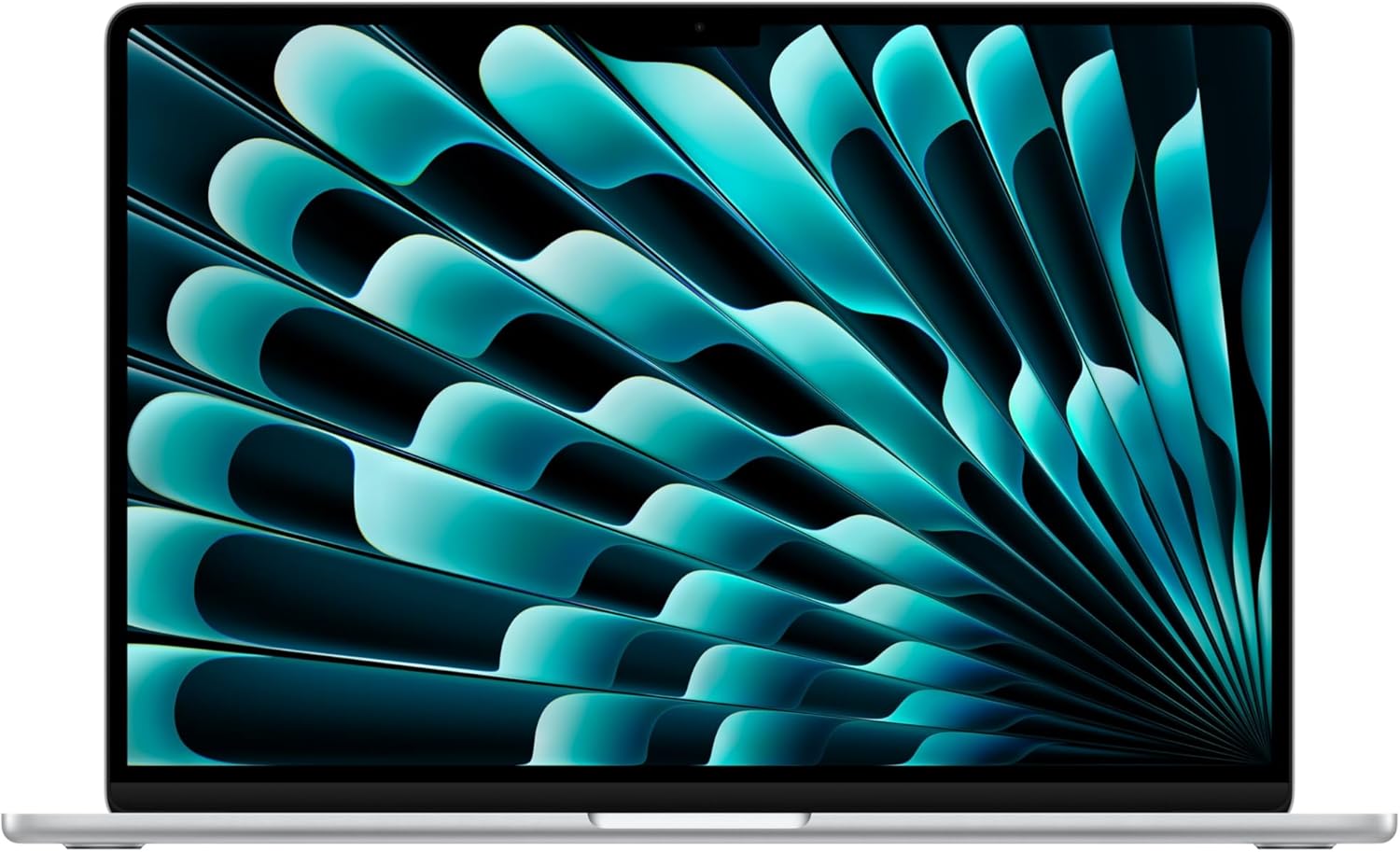 Apple MacBook Air 15-inch with M5 chip in Starlight finish, showing display and keyboard — view 5a