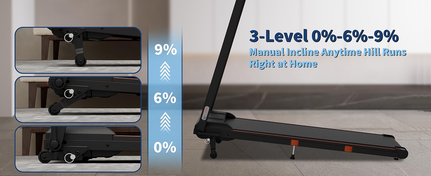 Portable under-desk walking pad treadmill with black finish and removable workstation attachment — view 6