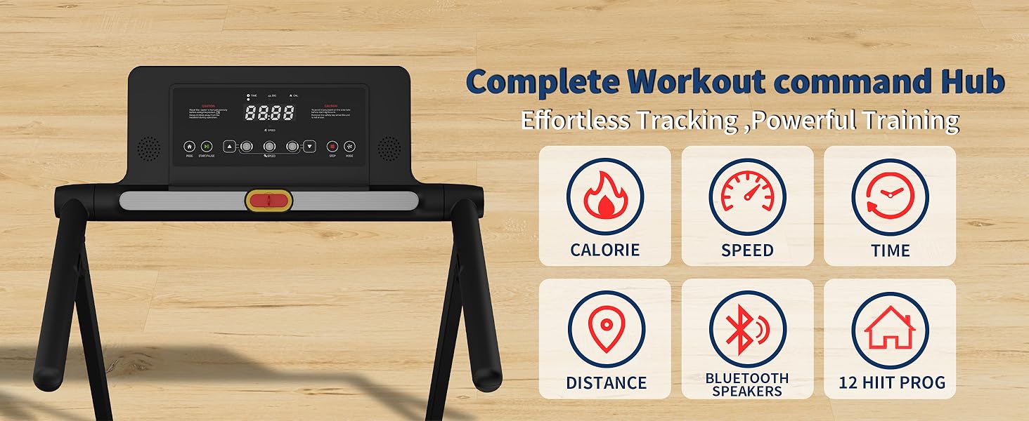 Portable under-desk walking pad treadmill with black finish and removable workstation attachment — view 7b