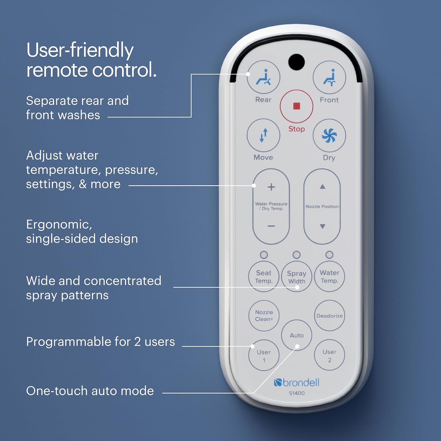 Smart bidet toilet seat with stainless-steel nozzle, elongated design, and integrated nightlight โ view 4