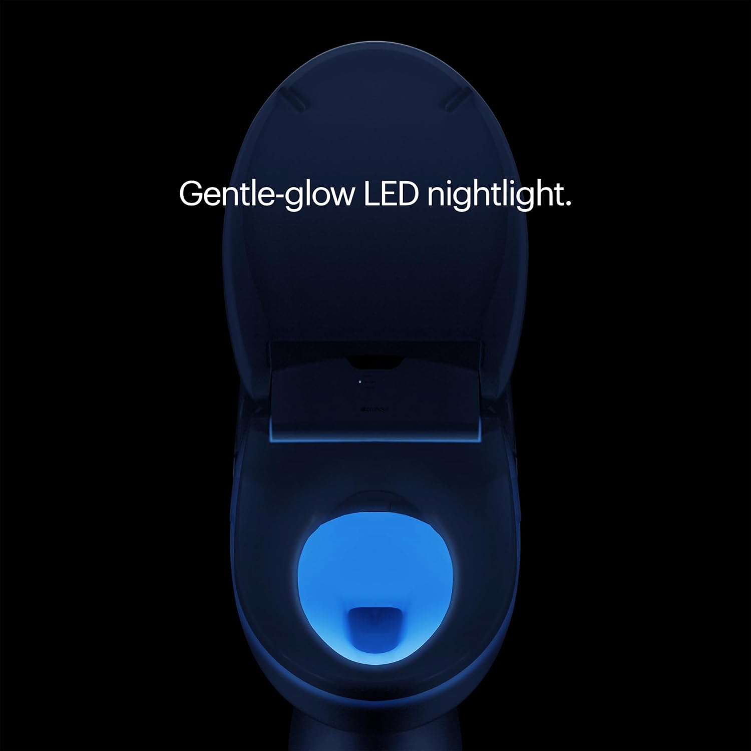 Smart bidet toilet seat with stainless-steel nozzle, elongated design, and integrated nightlight โ view 3