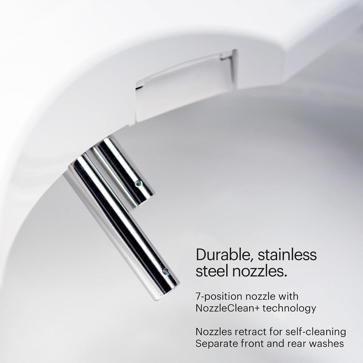 Smart bidet toilet seat with stainless-steel nozzle, elongated design, and integrated nightlight โ view 5
