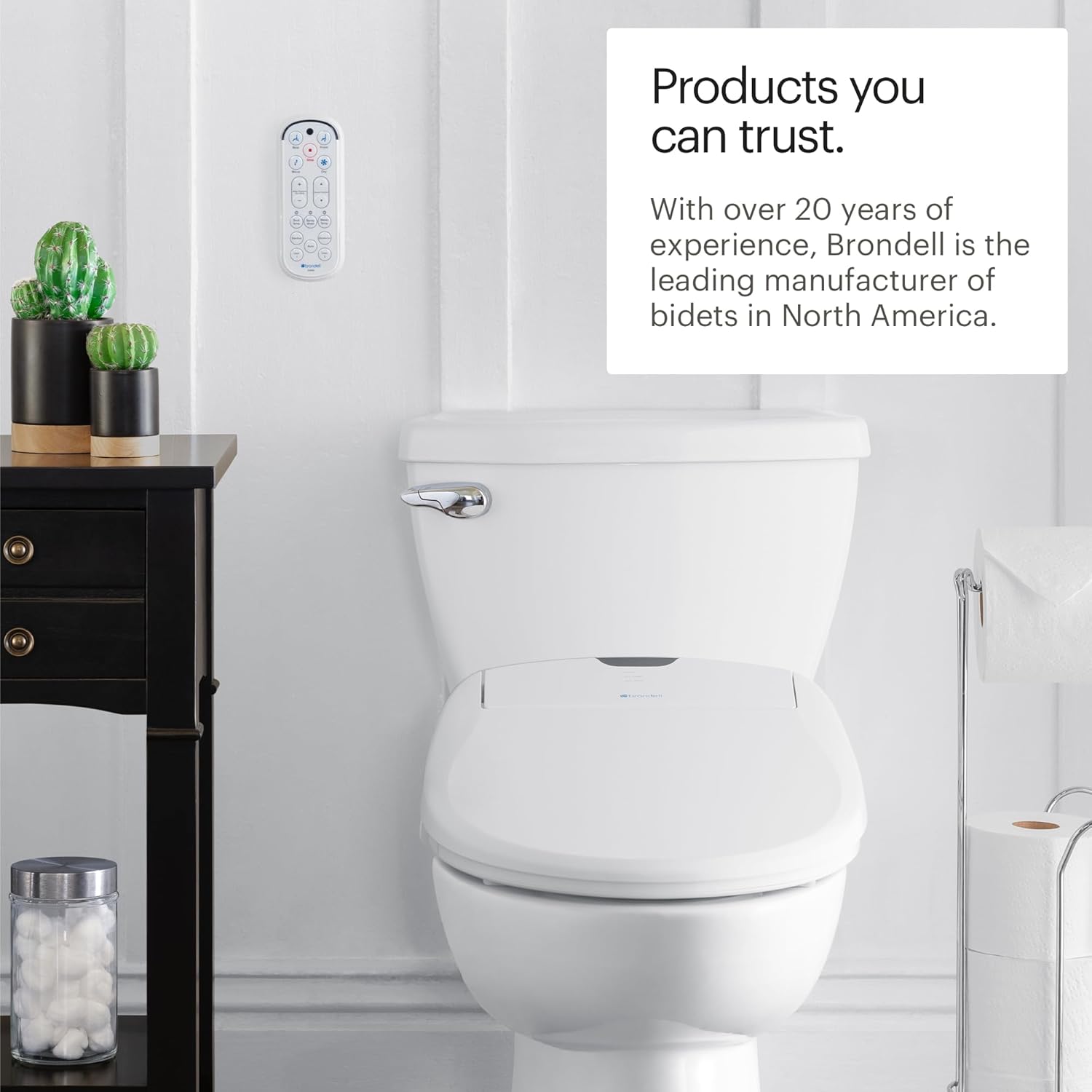 Smart bidet toilet seat with stainless-steel nozzle, elongated design, and integrated nightlight โ view 1