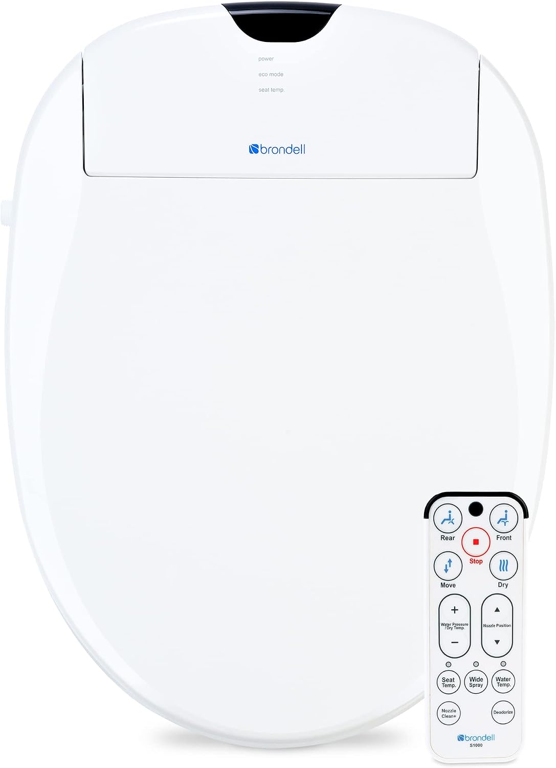 Smart bidet toilet seat with stainless-steel nozzle, elongated design, and integrated nightlight โ view 2