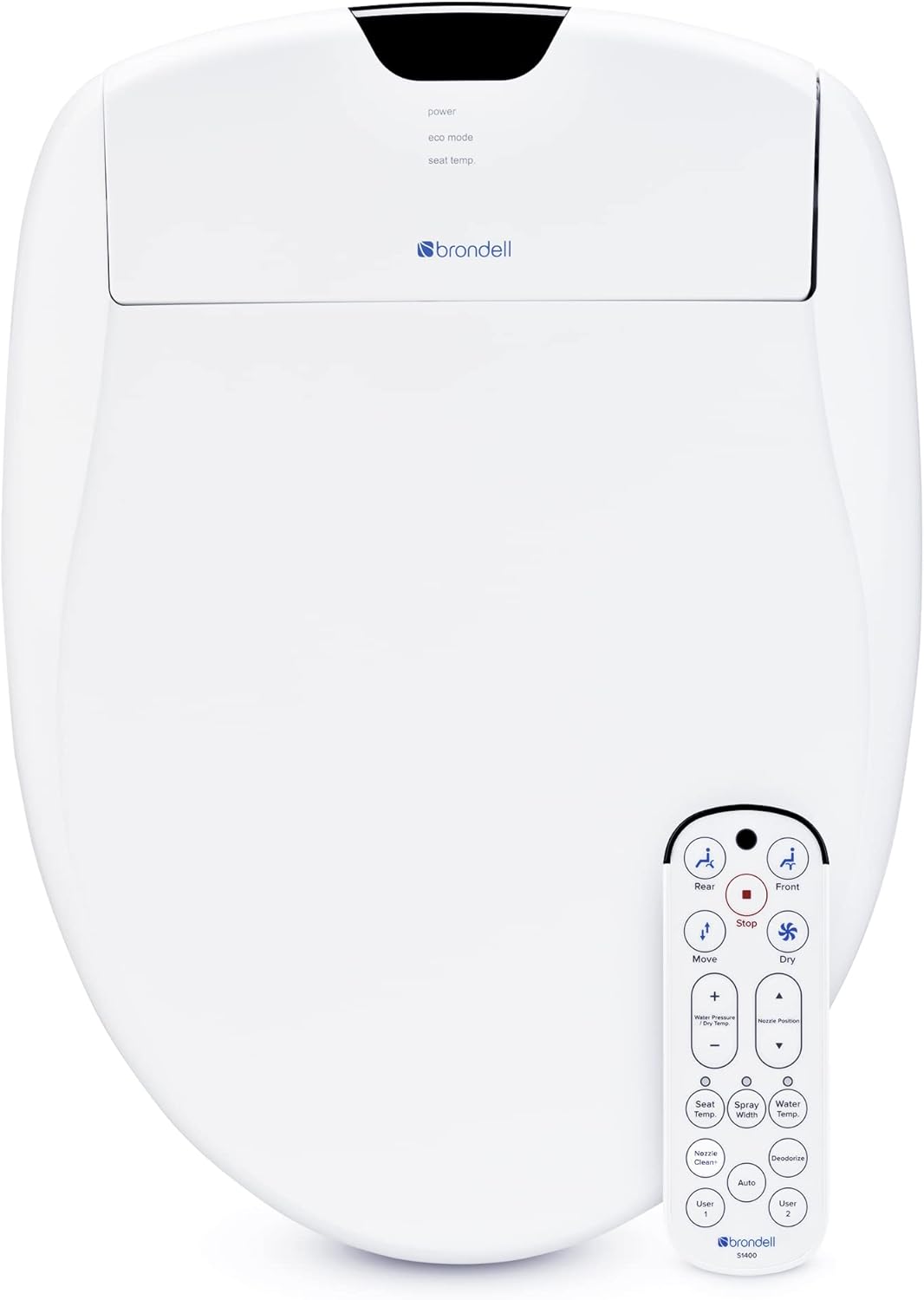 Smart bidet toilet seat with stainless-steel nozzle, elongated design, and integrated nightlight โ view 3a