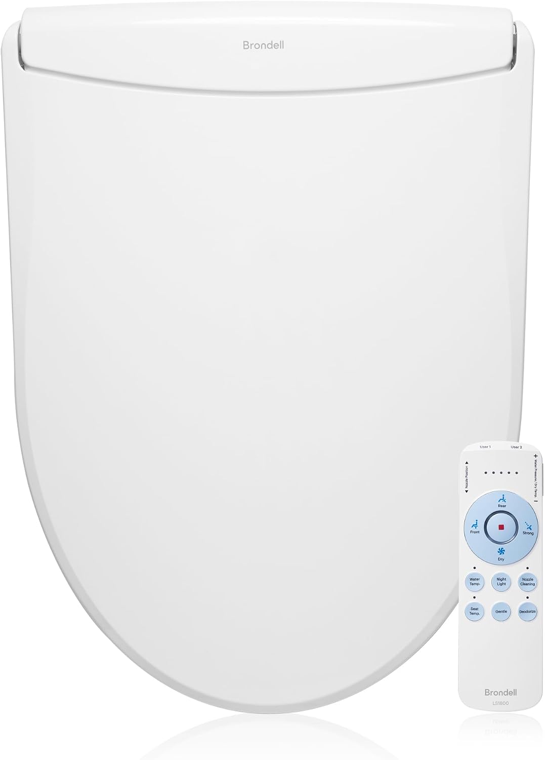 Smart bidet toilet seat with stainless-steel nozzle, elongated design, and integrated nightlight โ view 4