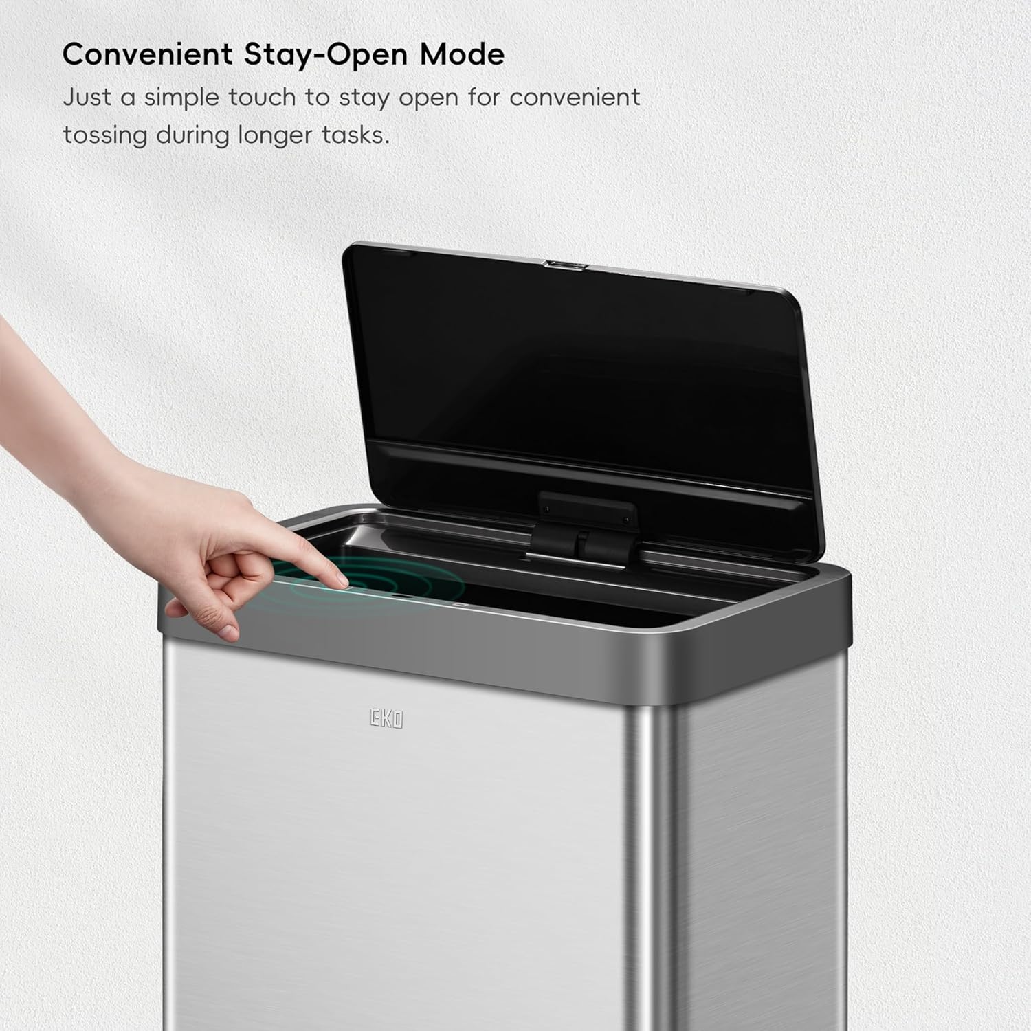 80-liter stainless steel motion sensor trash can with touchless automatic lid โ view 2