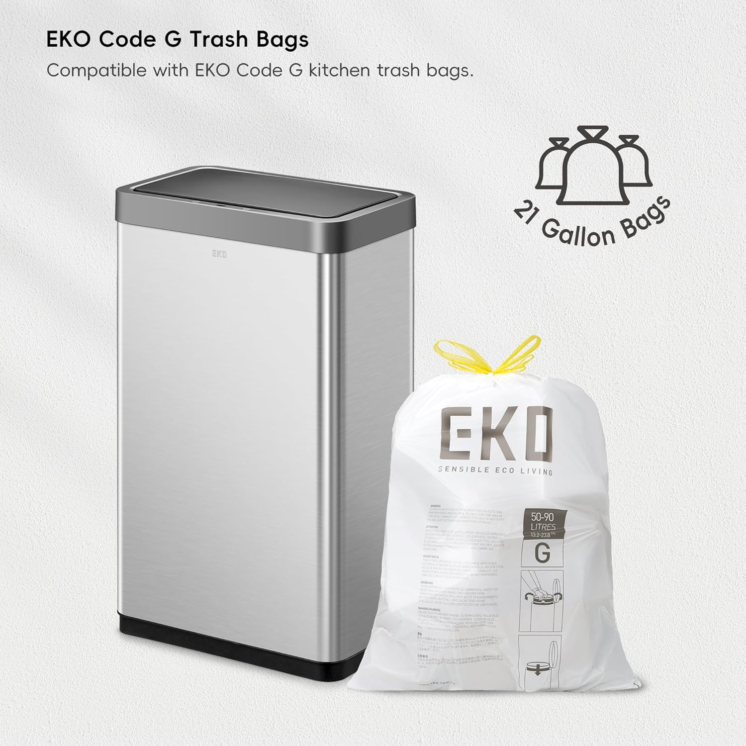 80-liter stainless steel motion sensor trash can with touchless automatic lid โ view 4