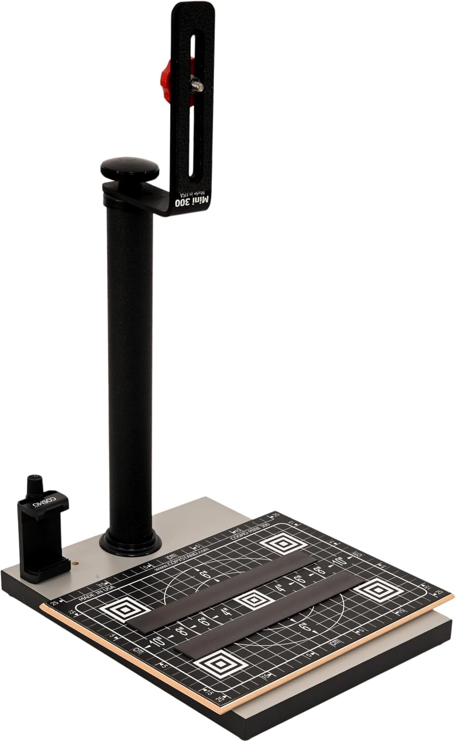 Compact tabletop photo copy stand with floating magnetic board and utilitarian design โ view 2