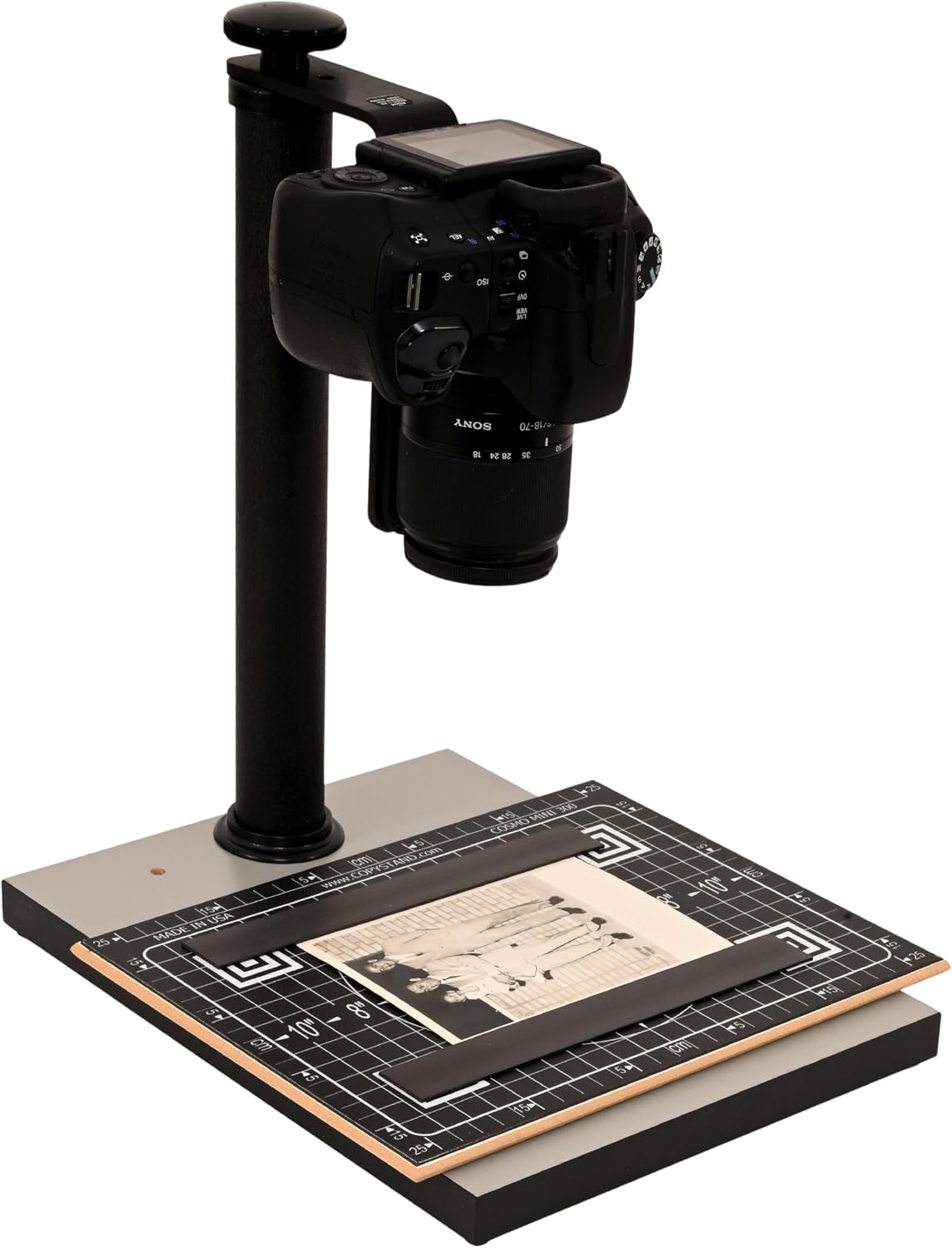 Compact tabletop photo copy stand with floating magnetic board and utilitarian design โ view 3