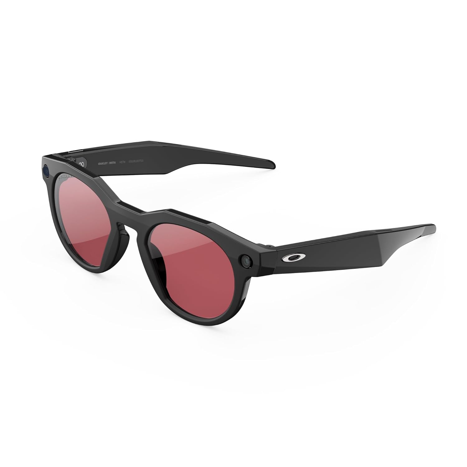 AI smart glasses with clear frame and Transitions grey lenses, front and side view โ view 3b