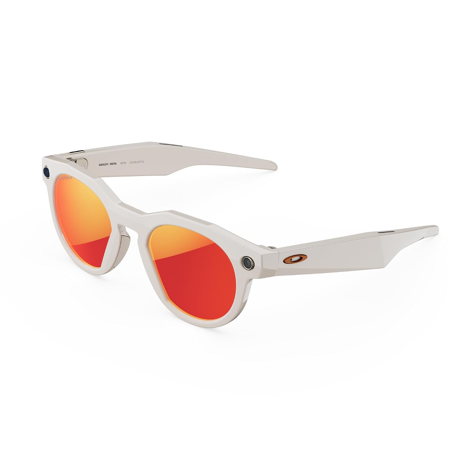 AI smart glasses with clear frame and Transitions grey lenses, front and side view โ view 7a