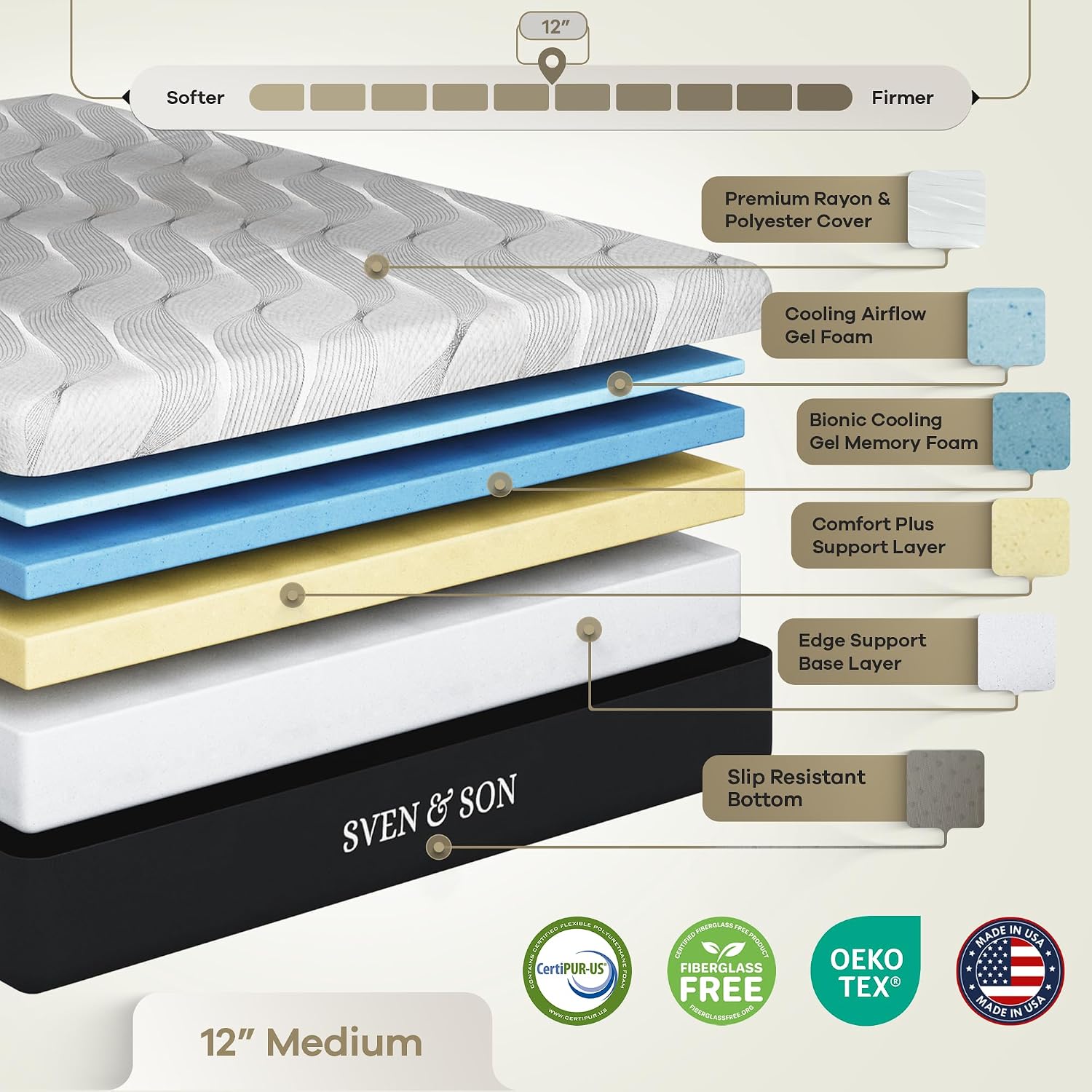 Adjustable bed base frame with memory foam mattress, head and foot lift controls, under-bed lighting, and massage feature in [finish color] — view 4