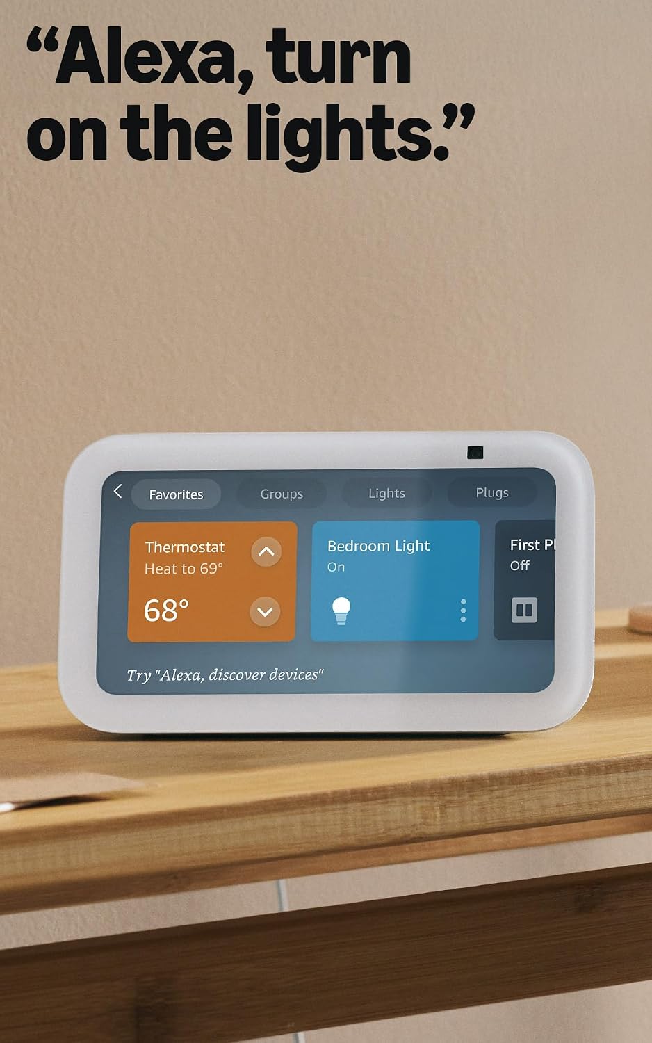 Amazon Echo Show 5 smart display in Glacier White with 5-inch screen and enhanced speaker grille, front view โ view 3
